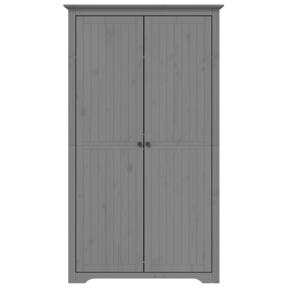 Produktbild för Klädskåp BODO grå 99x53,5x173 cm massiv furu