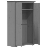 Produktbild för Klädskåp BODO grå 99x53,5x173 cm massiv furu