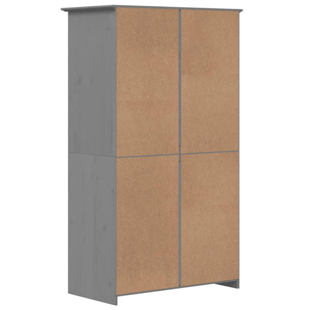 Produktbild för Klädskåp BODO grå 99x53,5x173 cm massiv furu