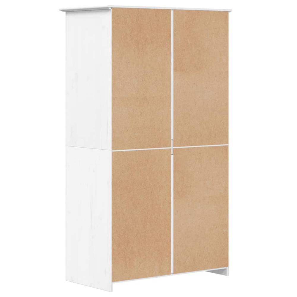 Produktbild för Klädskåp BODO vit 99x53,5x173 cm massiv furu