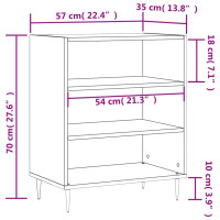 Produktbild för Förvaringshylla rökfärgad ek 57x35x70 cm konstruerat trä