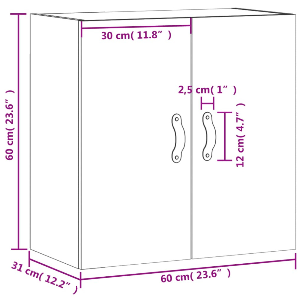 Produktbild för Väggskåp sonoma-ek 60x31x60 cm konstruerat trä