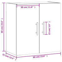 Produktbild för Väggskåp betonggrå 60x31x60 cm konstruerat trä