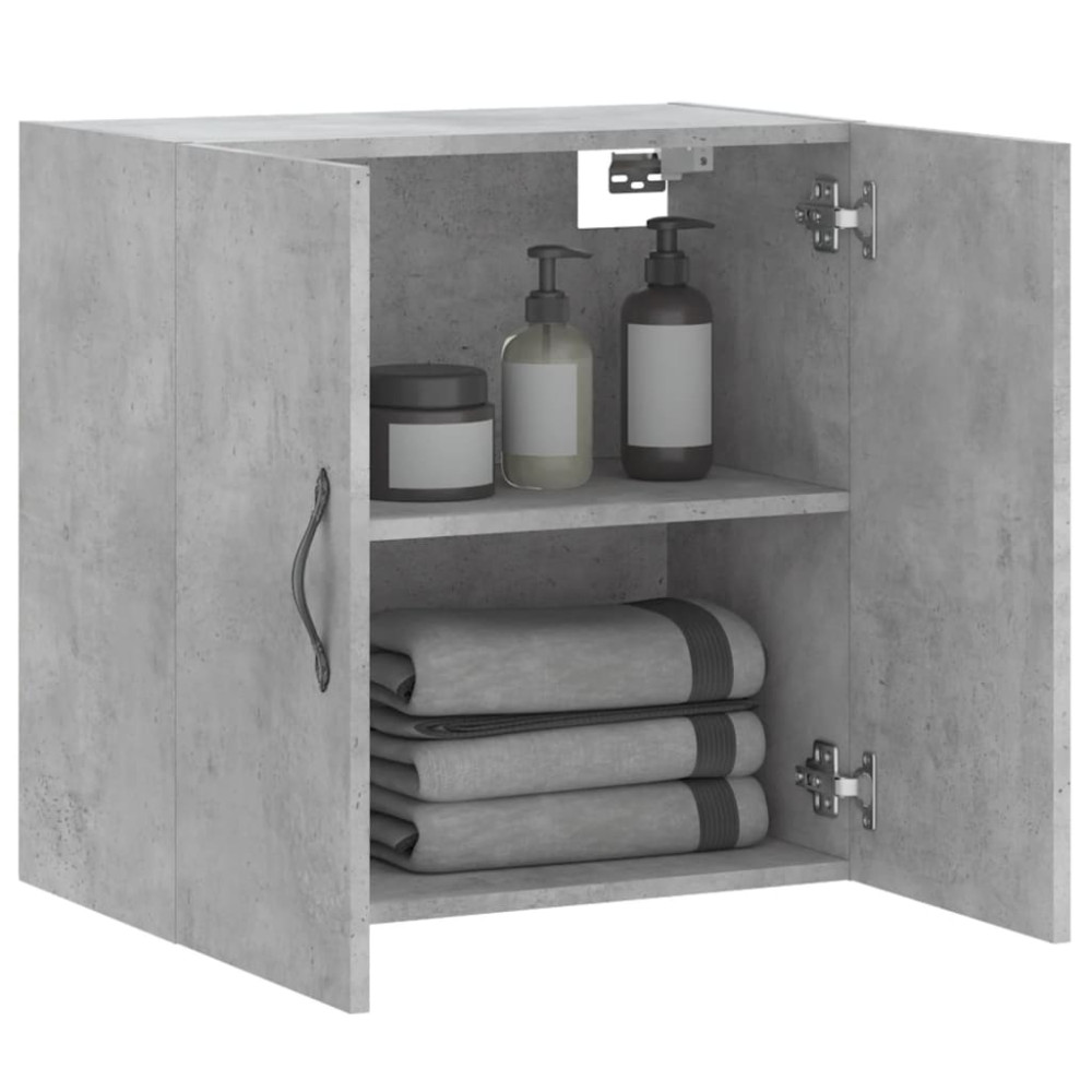 Produktbild för Väggskåp betonggrå 60x31x60 cm konstruerat trä