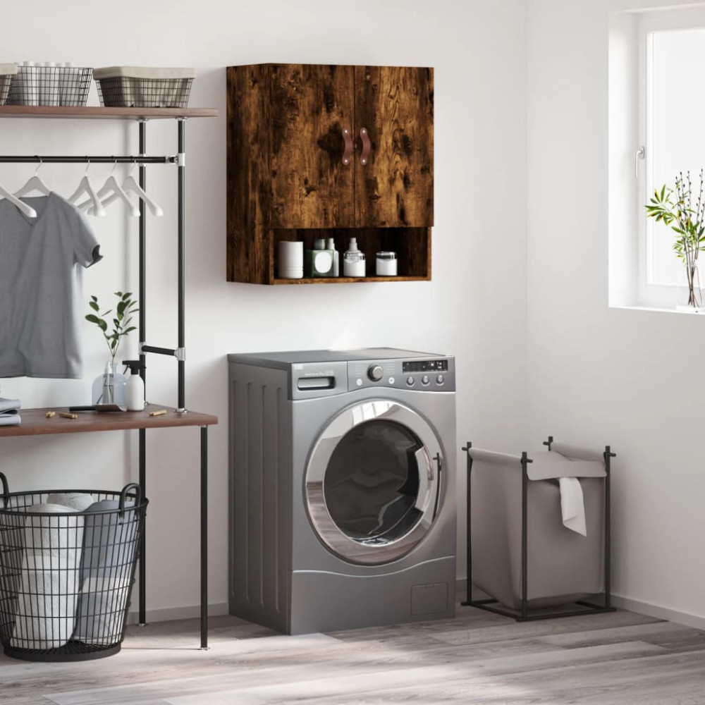 Produktbild för Väggskåp rökfärgad ek 60x31x70 cm konstruerat trä