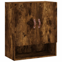 Produktbild för Väggskåp rökfärgad ek 60x31x70 cm konstruerat trä