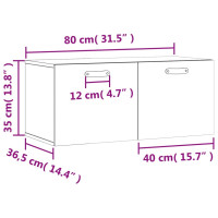 Produktbild för Väggskåp svart 80x36,5x35 cm konstruerat trä