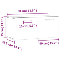 Produktbild för Väggskåp vit 80x36,5x35 cm konstruerat trä