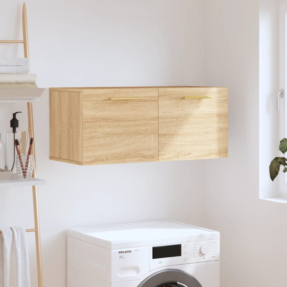 Produktbild för Väggskåp sonoma-ek 80x36,5x35 cm konstruerat trä