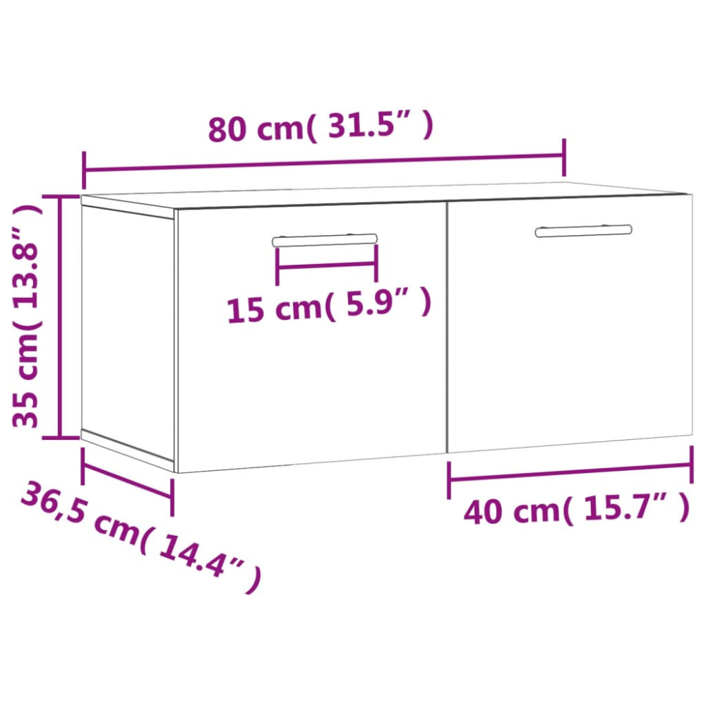 Produktbild för Väggskåp sonoma-ek 80x36,5x35 cm konstruerat trä