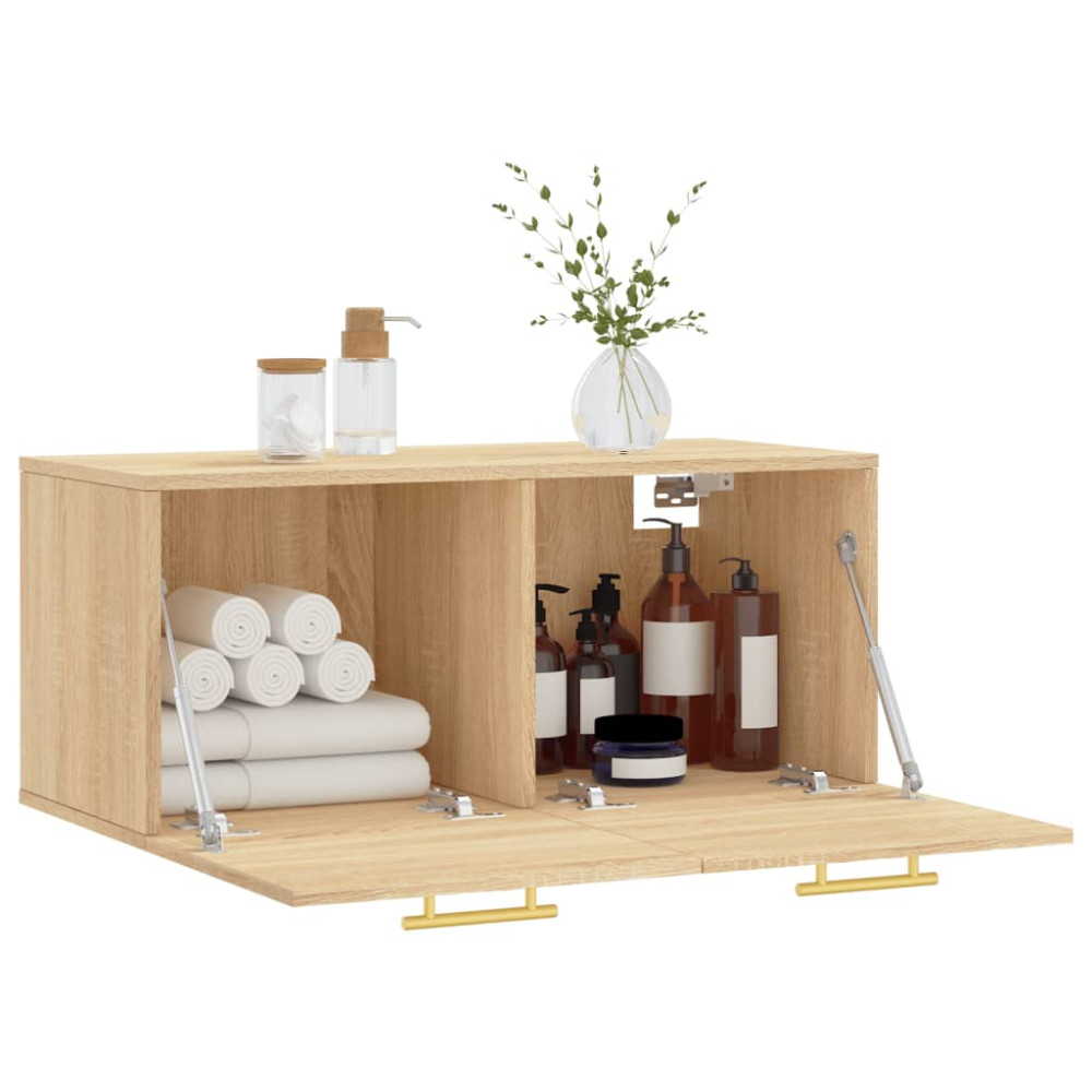 Produktbild för Väggskåp sonoma-ek 80x36,5x35 cm konstruerat trä