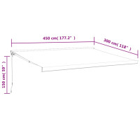 Produktbild för Markis infällbar antracit 4,5x3 m tyg&aluminium