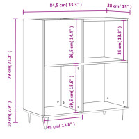 Produktbild för Stereobänk rökfärgad ek 84,5x38x89 cm konstruerat trä