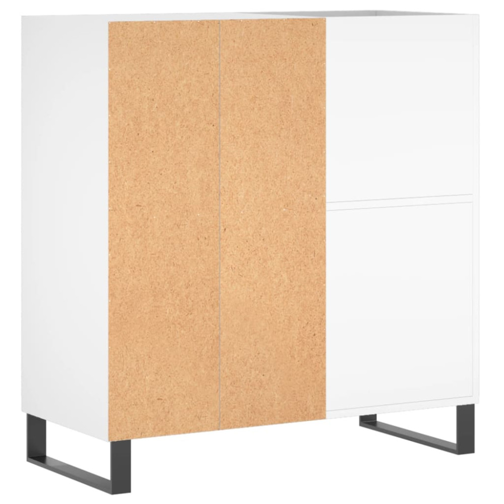 Produktbild för Stereobänk vit 84,5x38x89 cm konstruerat trä