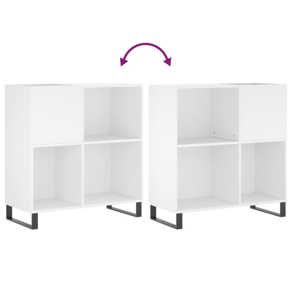 Produktbild för Stereobänk vit 84,5x38x89 cm konstruerat trä