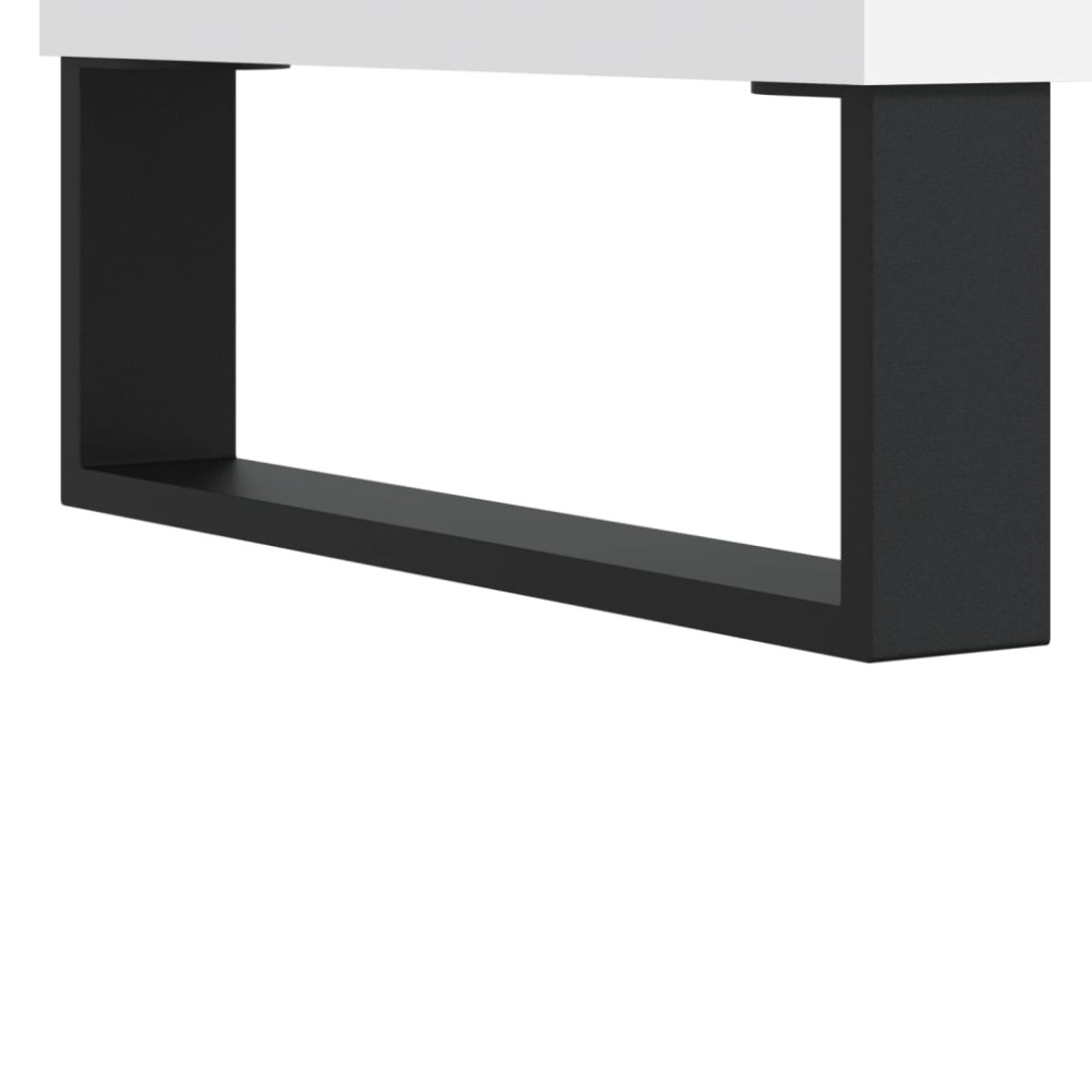 Produktbild för Stereobänk vit 84,5x38x89 cm konstruerat trä