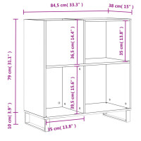 Produktbild för Stereobänk vit högglans 84,5x38x89 cm konstruerat trä