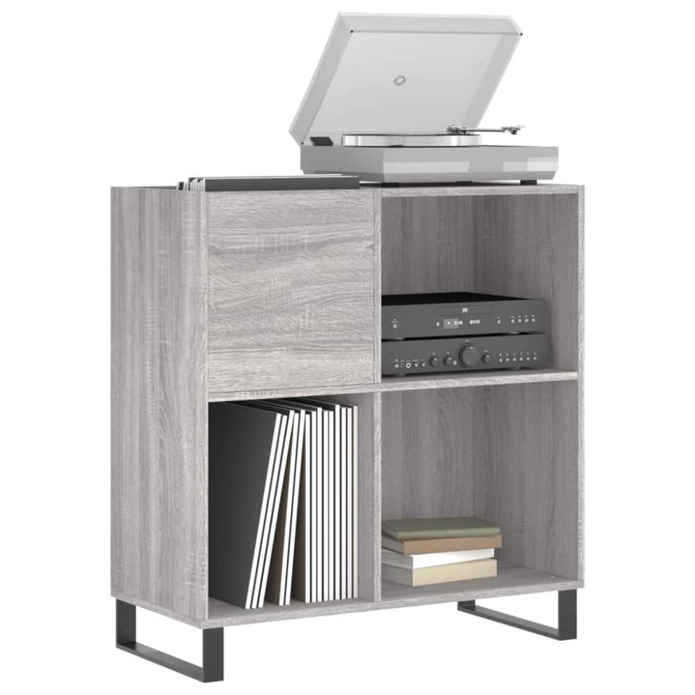 Produktbild för Stereobänk grå sonoma 84,5x38x89 cm konstruerat trä