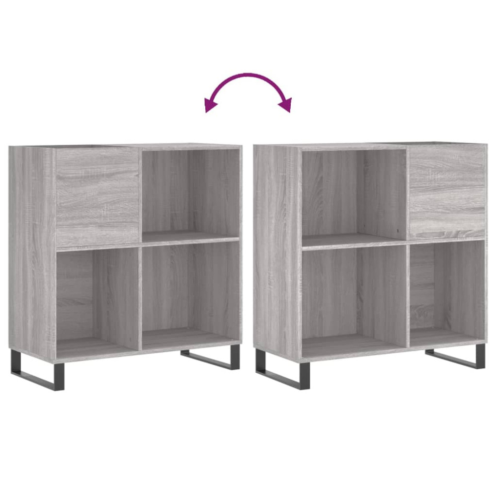 Produktbild för Stereobänk grå sonoma 84,5x38x89 cm konstruerat trä