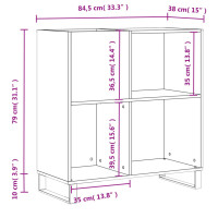 Produktbild för Stereobänk grå sonoma 84,5x38x89 cm konstruerat trä