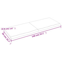 Produktbild för Hyllplan 140x50x(2-4) cm obehandlad massiv ek