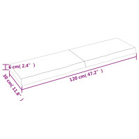 Produktbild för Hyllplan 120x30x(2-6) cm obehandlad massiv ek