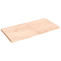 Produktbild för Hyllplan 120x60x(2-4) cm obehandlad massiv ek