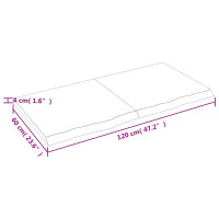 Produktbild för Hyllplan 120x60x(2-4) cm obehandlad massiv ek