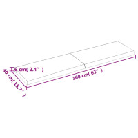 Produktbild för Hyllplan 160x40x(2-6) cm obehandlad massiv ek