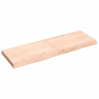 Produktbild för Hyllplan 120x40x(2-6) cm obehandlad massiv ek