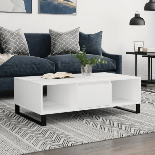 vidaXL Soffbord vit 104x60x35 cm konstruerat trä