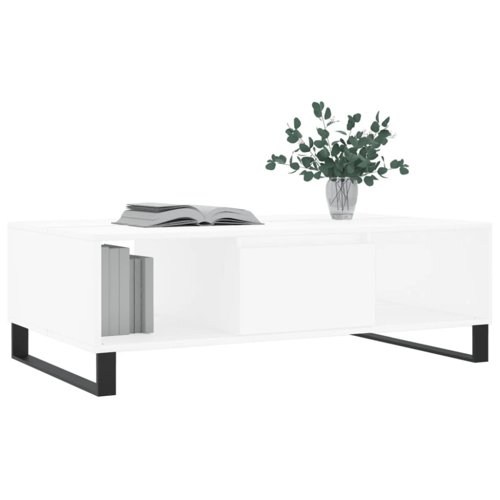 Produktbild för Soffbord vit 104x60x35 cm konstruerat trä