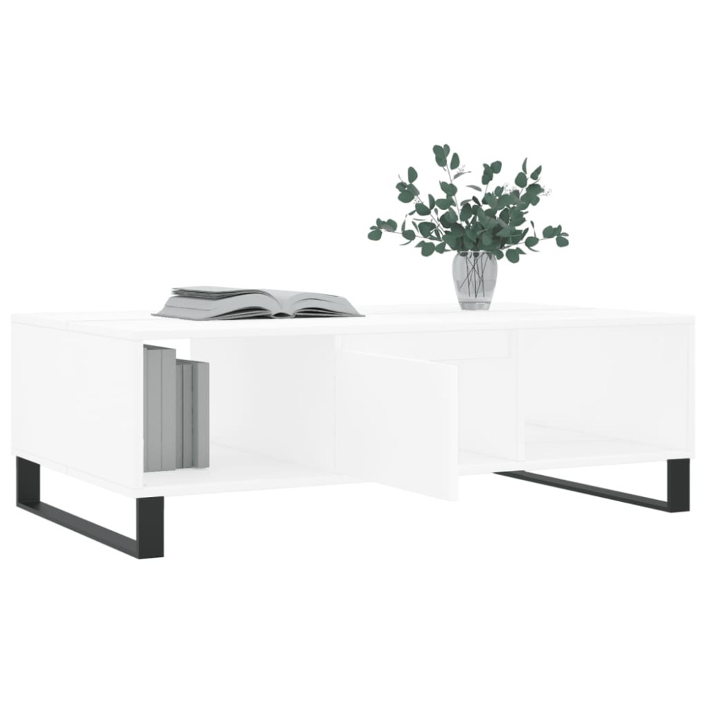 Produktbild för Soffbord vit 104x60x35 cm konstruerat trä