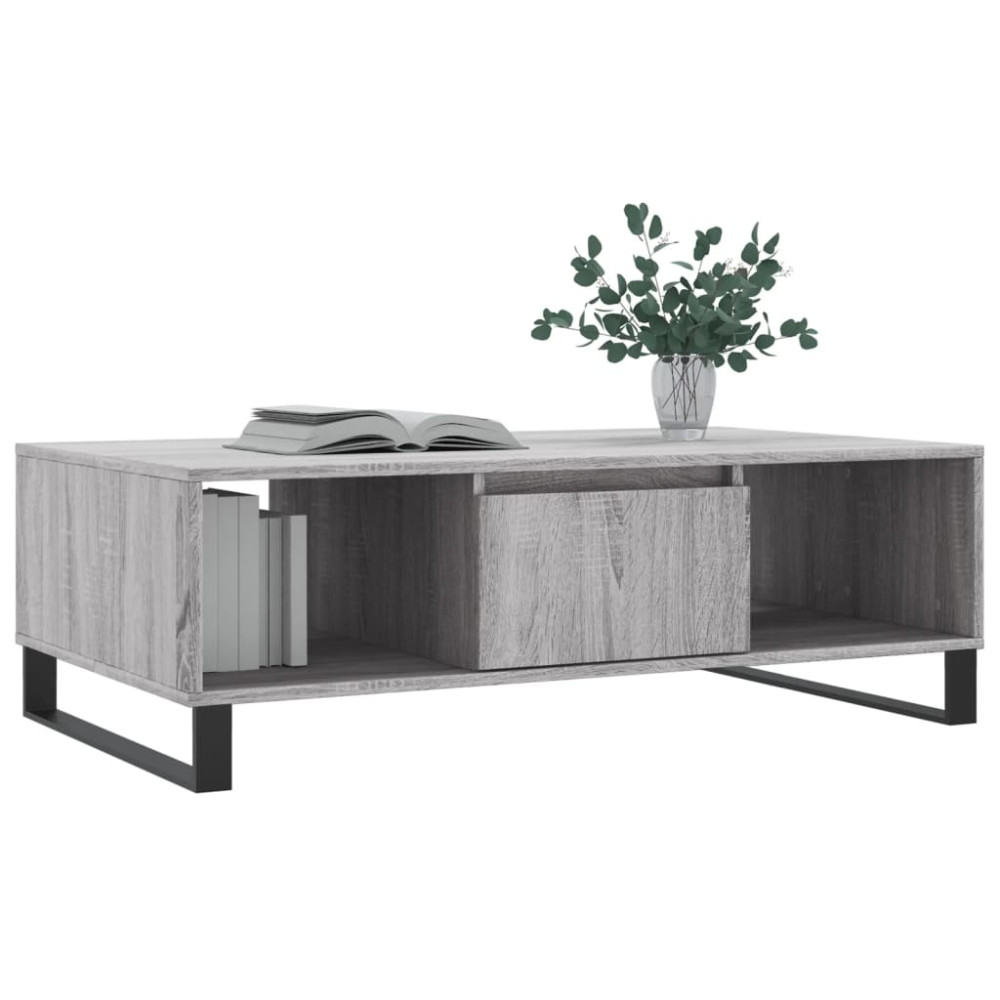 Produktbild för Soffbord grå sonoma 104x60x35 cm konstruerat trä