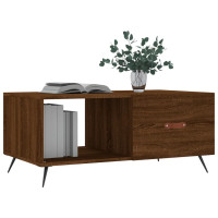 Produktbild för Soffbord brun ek 90x50x40 cm konstruerat trä