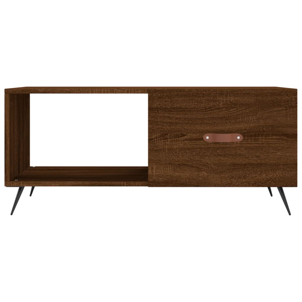 Produktbild för Soffbord brun ek 90x50x40 cm konstruerat trä