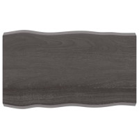 Produktbild för Bordsskiva mörkbrun 100x60x(2-6) cm massivt trä levande kant