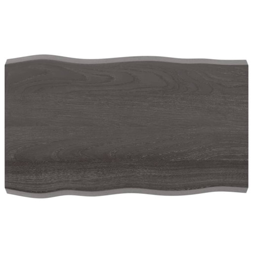 vidaXL Bordsskiva mörkbrun 100x60x(2-6) cm massivt trä levande kant