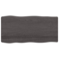 Produktbild för Bordsskiva mörkbrun 100x50x(2-6) cm massivt trä levande kant