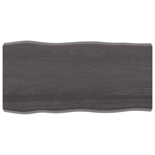 vidaXL Bordsskiva mörkbrun 100x50x(2-6) cm massivt trä levande kant