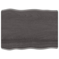 Produktbild för Bordsskiva mörkbrun 80x60x(2-6) cm massivt trä levande kant
