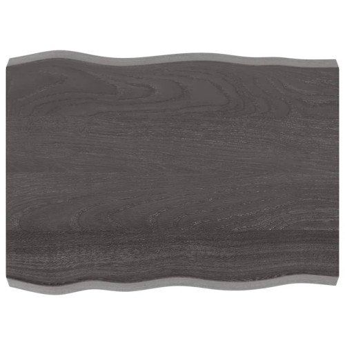 vidaXL Bordsskiva mörkbrun 80x60x(2-6) cm massivt trä levande kant