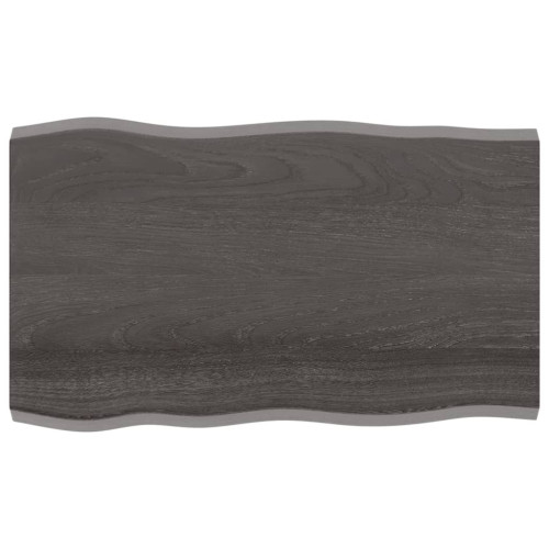 vidaXL Bordsskiva mörkbrun 100x60x(2-4) cm massivt trä levande kant