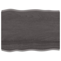 Produktbild för Bordsskiva mörkbrun 80x60x(2-4) cm massivt trä levande kant