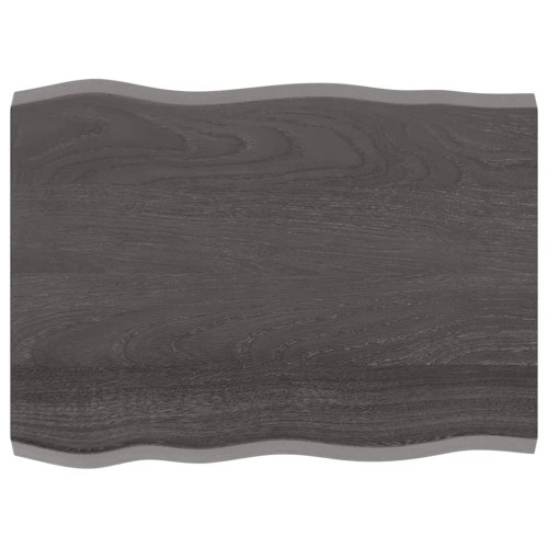 vidaXL Bordsskiva mörkbrun 80x60x(2-4) cm massivt trä levande kant
