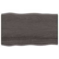 Produktbild för Bordsskiva mörkbrun 100x60x2 cm massiv ek levande kant