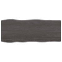 Produktbild för Bordsskiva mörkbrun 100x40x(2-6) cm massivt trä levande kant