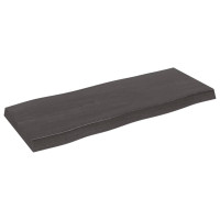 Produktbild för Bordsskiva mörkbrun 100x40x(2-6) cm massivt trä levande kant