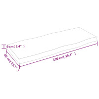 Produktbild för Bordsskiva mörkbrun 100x40x(2-6) cm massivt trä levande kant