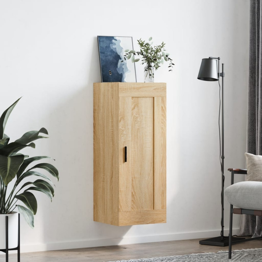 Produktbild för Väggskåp sonoma-ek 34,5x34x90 cm konstruerat trä
